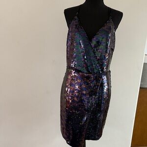 Women’s Adelyn Rae Sequin Wrap Dress